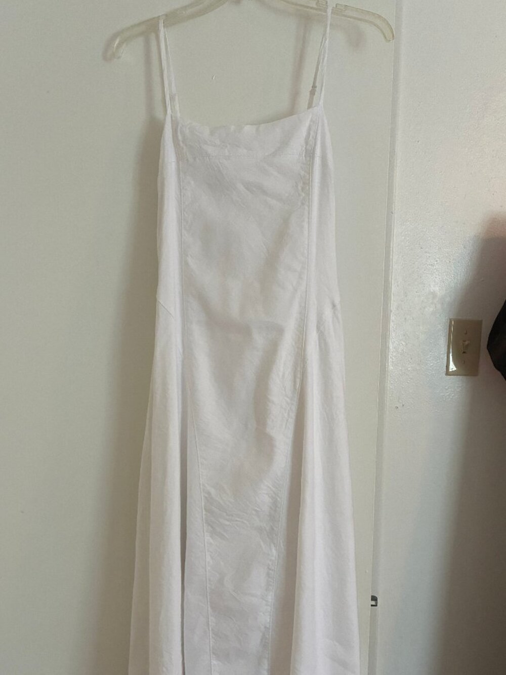 Everlane The Seamed Dress in Stretch Linen White never worn